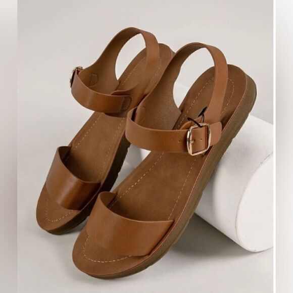 💥DB Lucita adjustable Buckle closure Open Toe Ankle Strap sandals size :8.5 - Picture 7 of 8